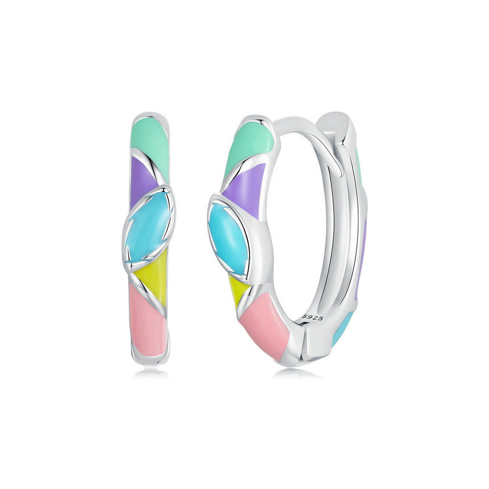 Rainbow Heart Hoop Earrings