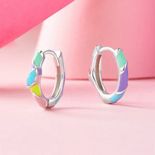 Rainbow Heart Hoop Earrings