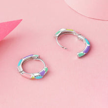 Rainbow Heart Hoop Earrings