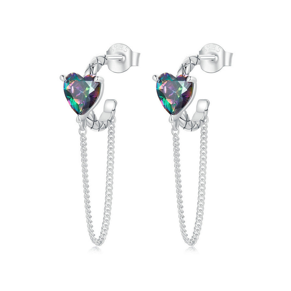 Retro Heart Stud Earrings