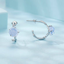 Pink Blue Rose Stud Earrings