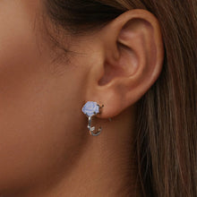 Pink Blue Rose Stud Earrings