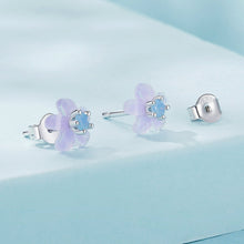 Cute Purple Flower Stud Earrings