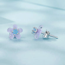 Cute Purple Flower Stud Earrings