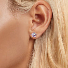 Cute Purple Flower Stud Earrings
