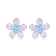 Cute Purple Flower Stud Earrings