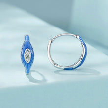 Blue Devil Eye Hoop Earrings