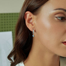 Blue Heart-shaped Turquoise Hoop Earrings