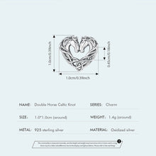 Double Horse Charm Hollow Celtic Knot