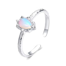 Rainbow Opal Solitaire Ring