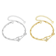 Double Layer Butterfly Charm Bracelet