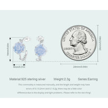 Pink Blue Rose Stud Earrings