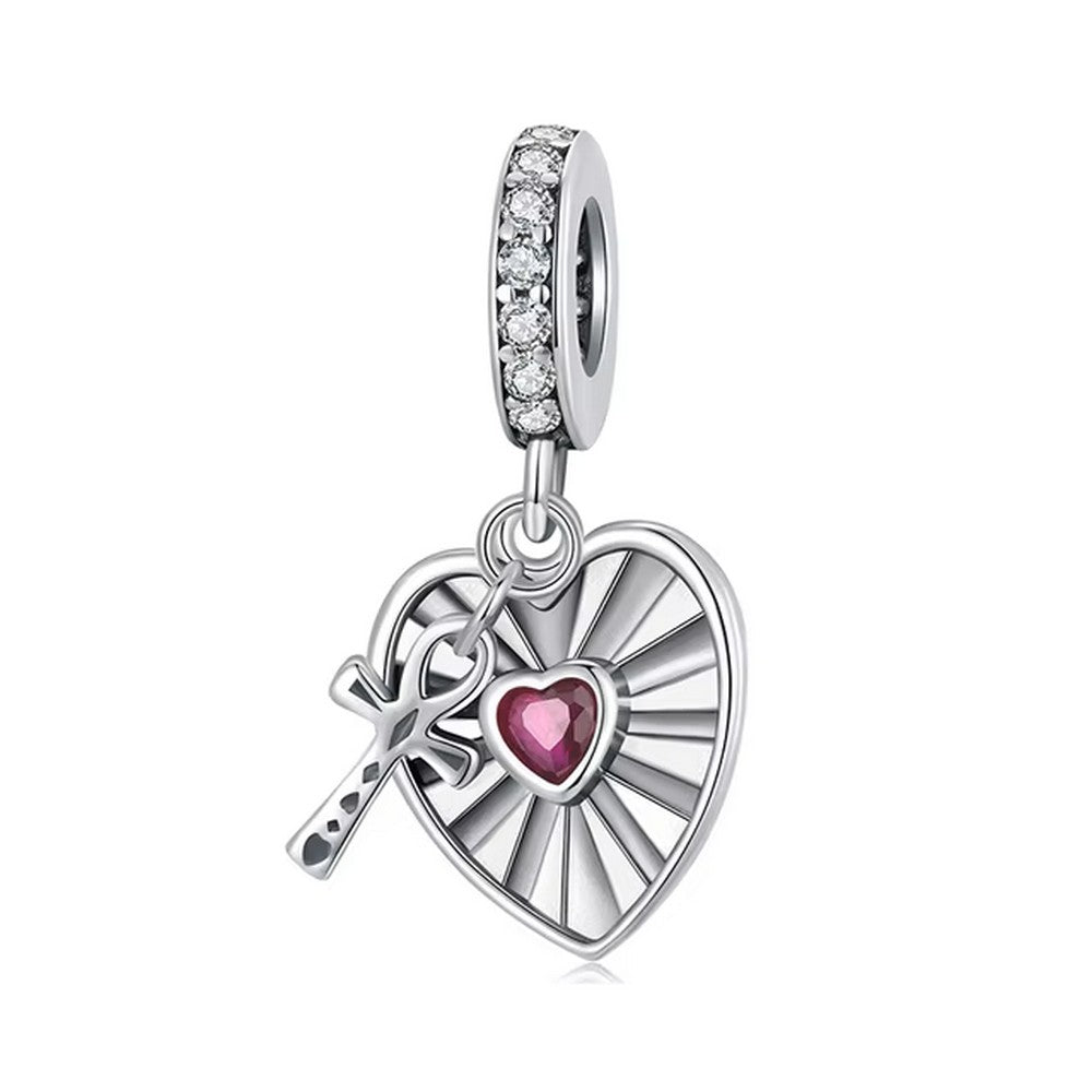 Heart Cross Pendant Charm