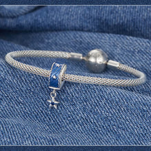 Blue Denim Star Stopper Bead