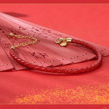 Fortune Red Braided Leather Rope Bracelet