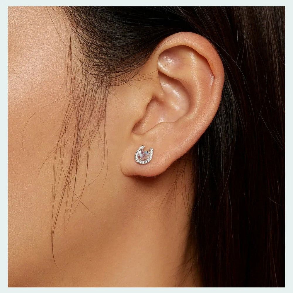 Lucky Horseshoe Stud Earrings