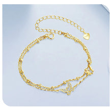 Double Layer Butterfly Charm Bracelet