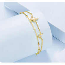 Double Layer Butterfly Charm Bracelet