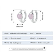 Pink Heart Hoop Earrings
