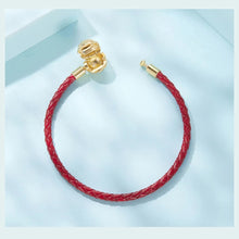 Flower Heart Lock Leather Rope Bracelet