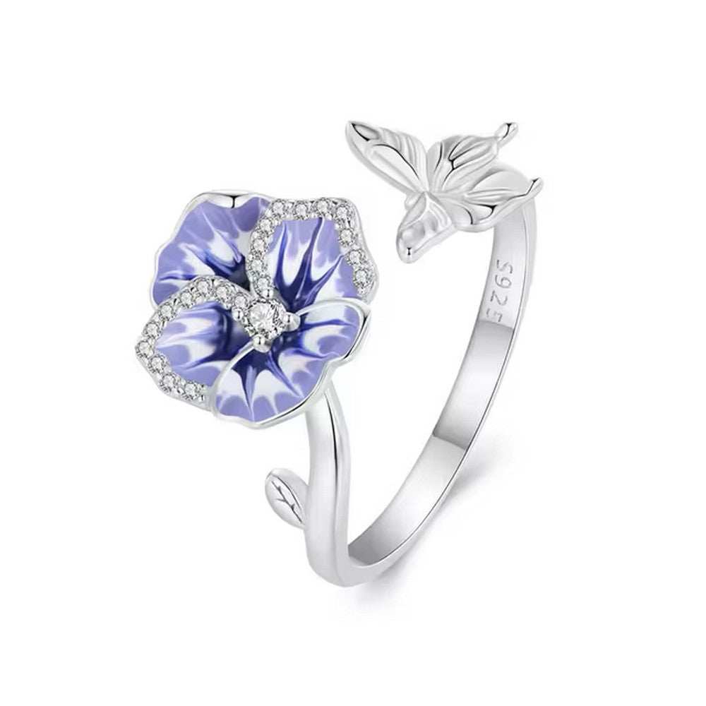 Butterfly Pansy Open Ring