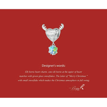 Reindeer Christmas Heart Charm