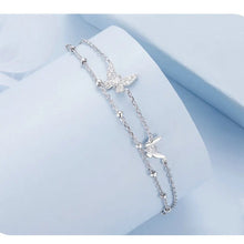 Double Layer Butterfly Charm Bracelet