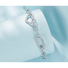 Paperclip Link Heart Chains Bracelet