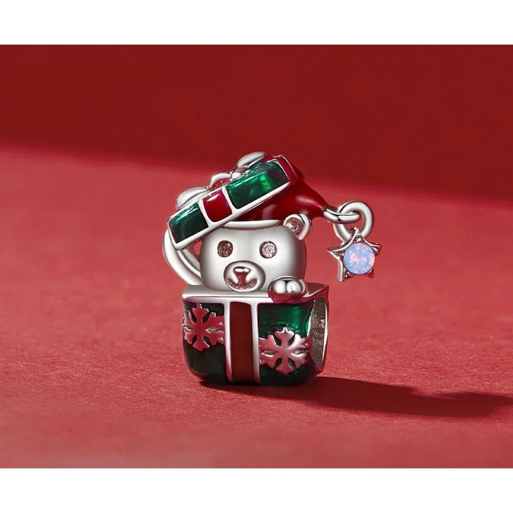 Christmas Gift Bear Box Charm