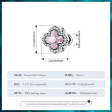 Cross Faith Glass Charm Beads