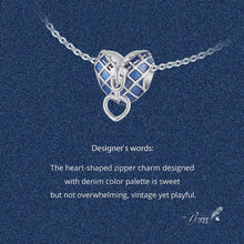 Heart Zipper Denim Charm