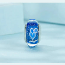 Blue Heart Murano Charm