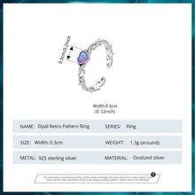 Opal Retro Pattern Ring