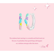 Rainbow Heart Hoop Earrings