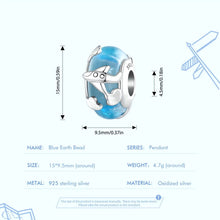 Blue Earth Airplane Charm