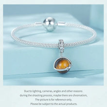 Natural Tiger Eye Stone Planet Charm Pendant