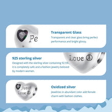 Heart-Shaped Peace and Love Charm