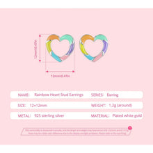 Rainbow Heart Stud Earrings