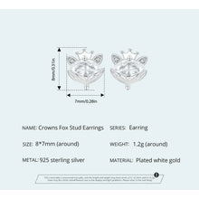 Crown Fox Stud Earrings