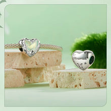 Green Butterfly Heart Charm