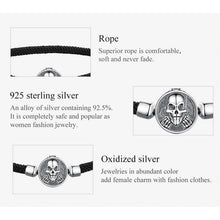 Skull Black Rope Bracelet