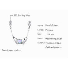 Hands & Love Heart Opal Safety Chain