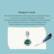 Natural Green Malachite Star Pendant Moon Bead