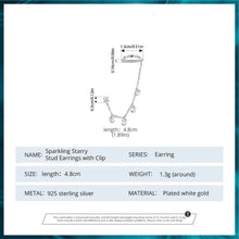 Sparkling Starry Stud Earrings with Clip