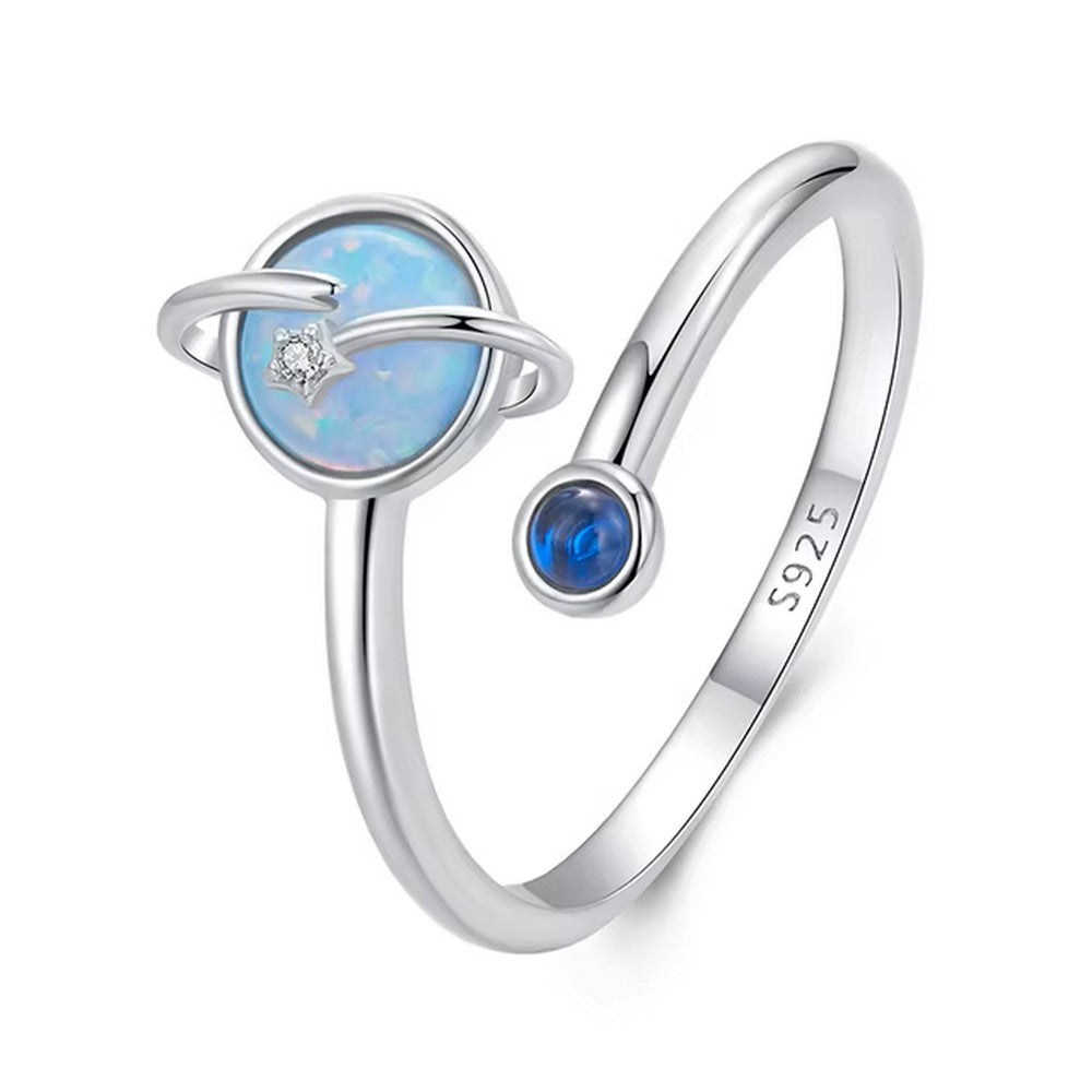 Opal Blue Planet Opening Ring