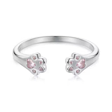 Pink Paw Open Ring