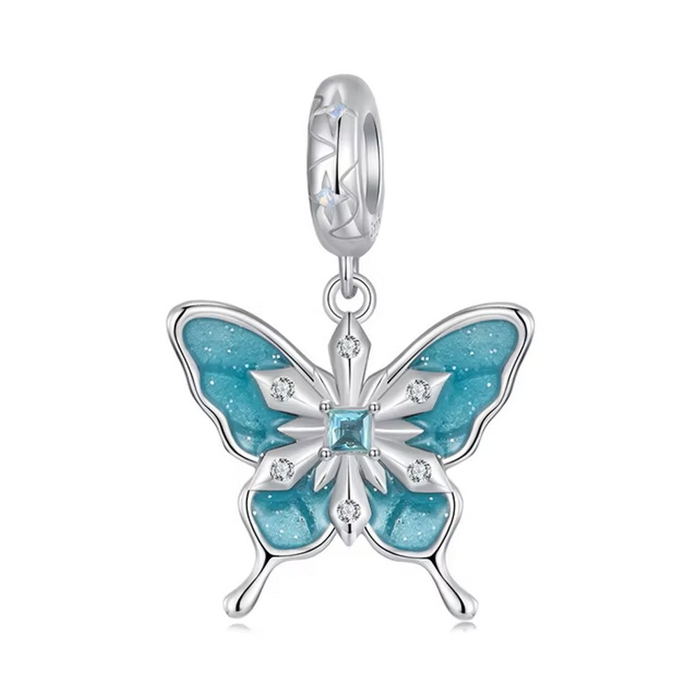 Snowflake Butterfly Charm Pendant