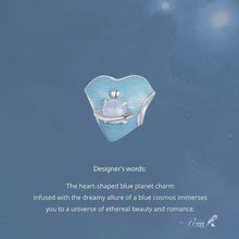 Heart-shaped Blue Planet Charm