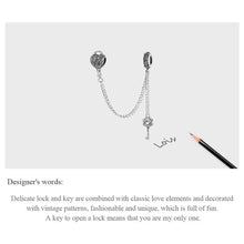 Heart Lock and Key Safety Chain