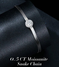 Sparkling Moissanite Snake Chain Bracelet